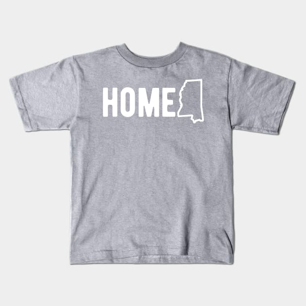 Mississippi HOME Kids T-Shirt by blueduckstuff